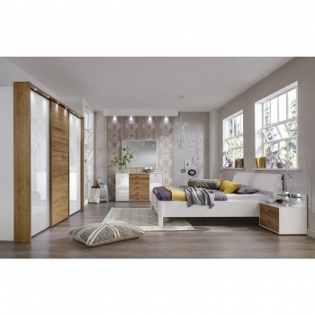 KENTUCKY Schlafzimmer SET Vorschlag 1 in weiß / eiche massiv von Wiemann