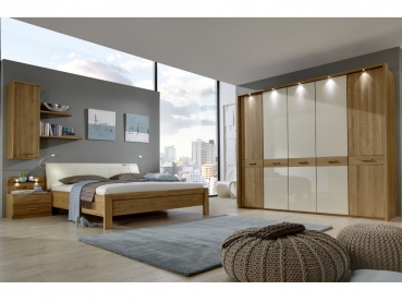 TOLEDO Schlafzimmer Set Vorschlag-1 in eiche mit Glas magnolie von Wiemann